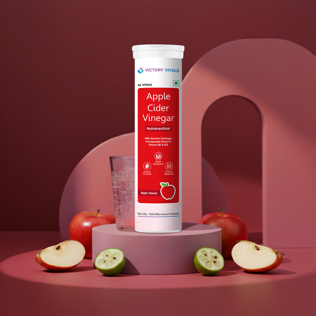 Apple Cider Vinegar | 15 Apple flavoured Fizzies | Weight & Metabolism Management