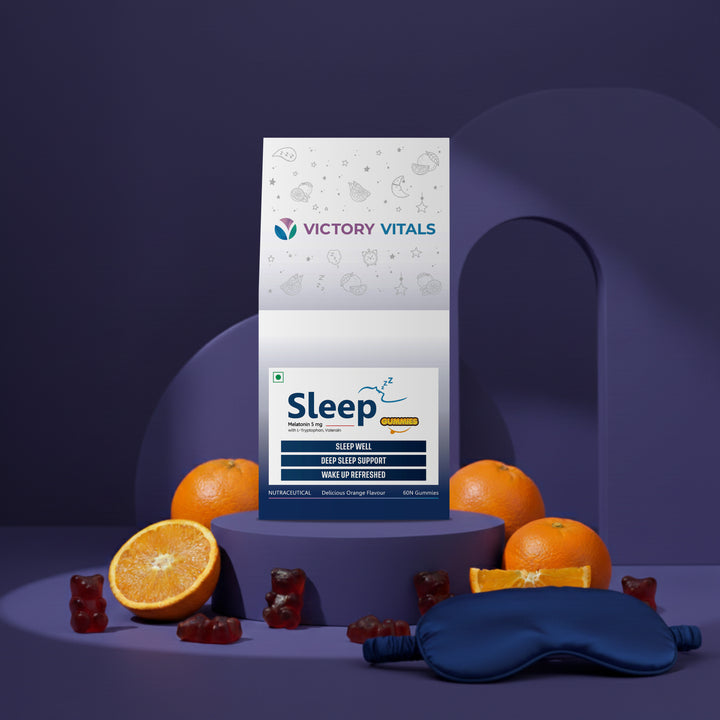 Sleep Well Gummies | Orange Flavoured | Melatonin, Valerian Root Extract & Tryptophan