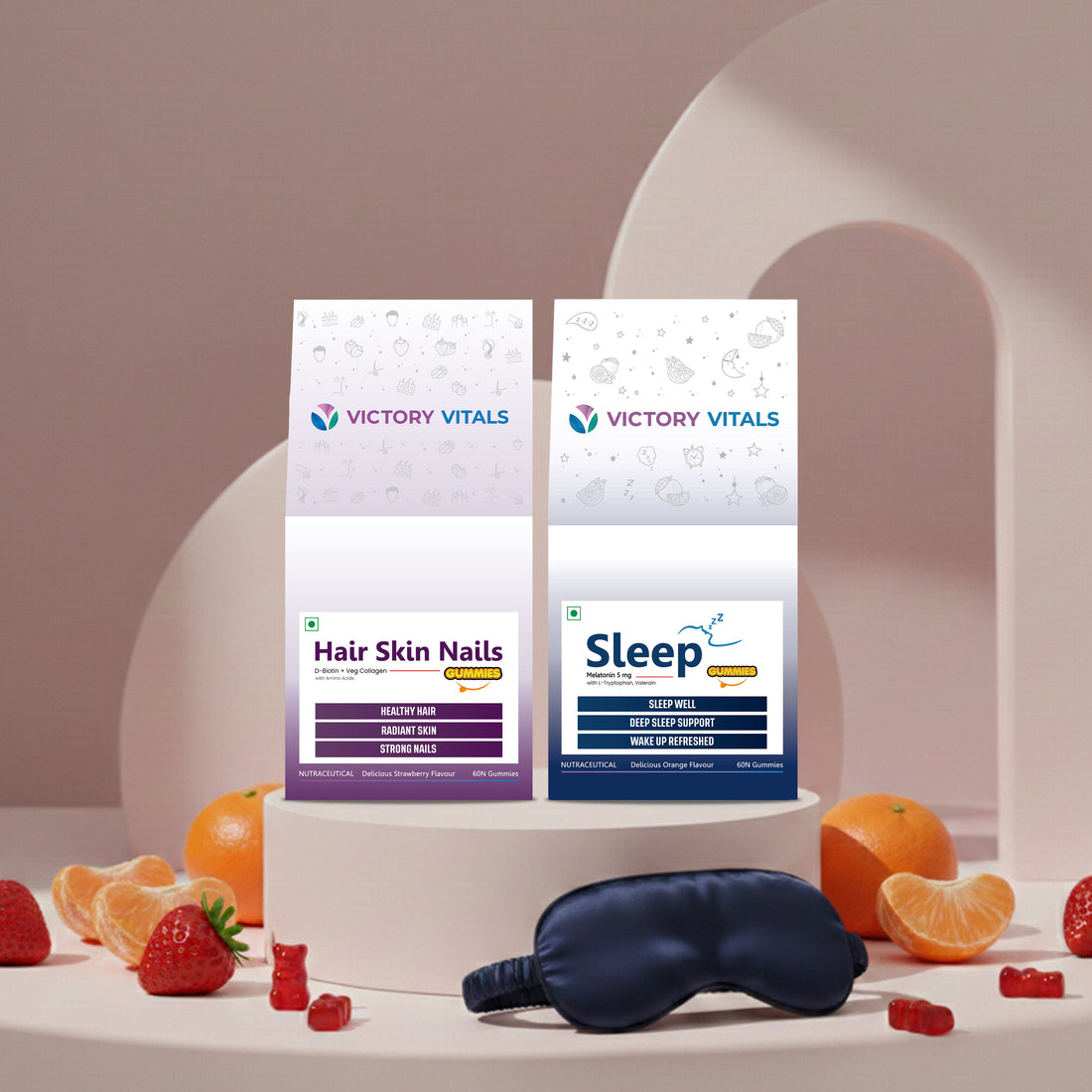 Sleep Well + Hair Skin and Nail Gummies