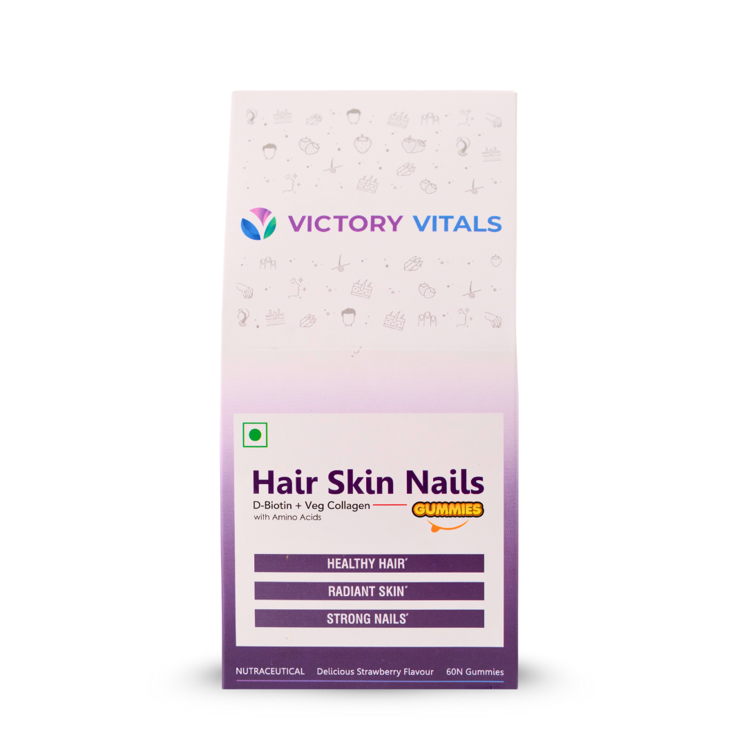 Hair, Skin & Nails Gummies | Strawberry Flavoured | Biotin, Collagen & Multivitamins
