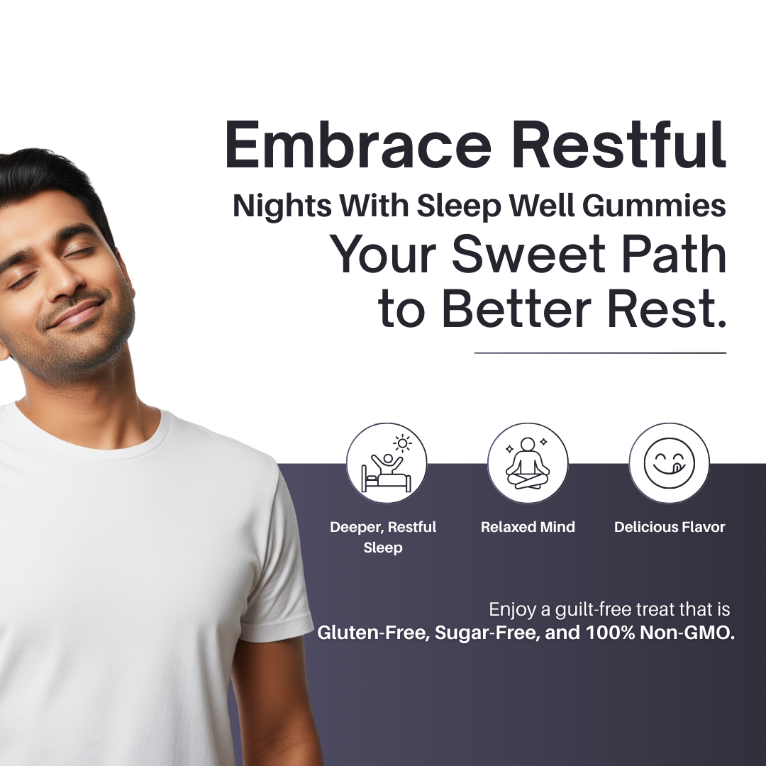 Sleep Well Gummies | Orange Flavoured | Melatonin, Valerian Root Extract & Tryptophan