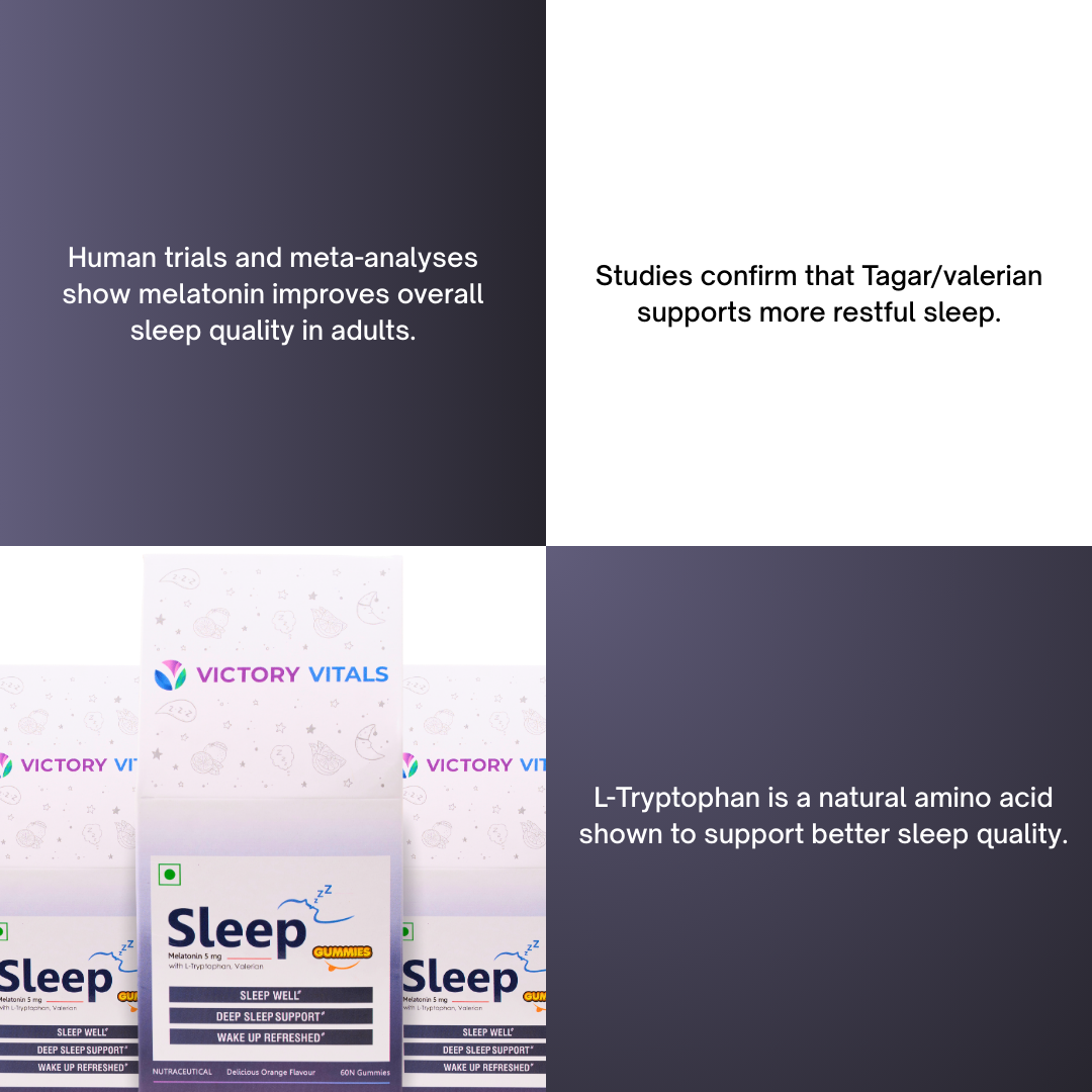 Sleep Well Gummies | Orange Flavoured | Melatonin, Valerian Root Extract & Tryptophan